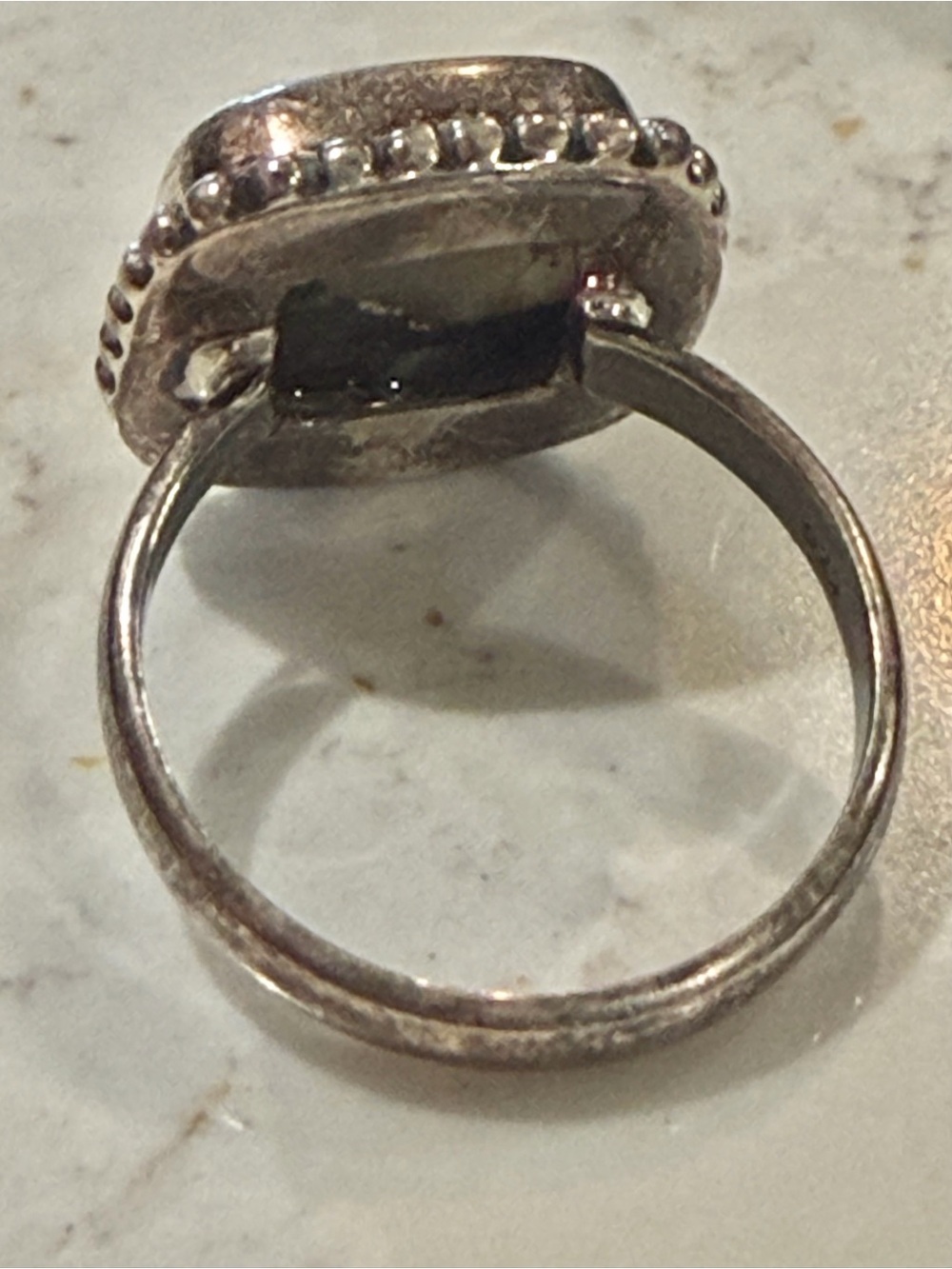 Vintage Southwestern Sterling Silver Oyster Copper Turquoise Mosaic Ring - Size - Picture 4 of 6